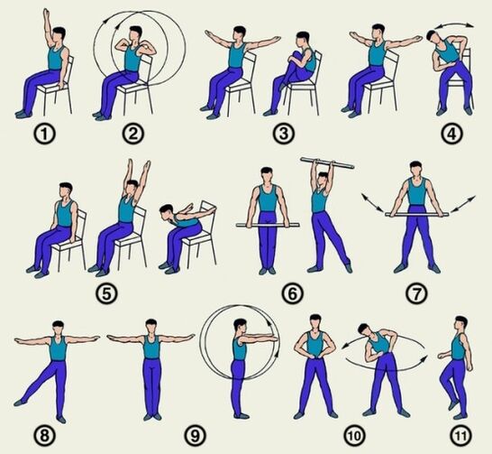 A set of osteochondrosis exercises